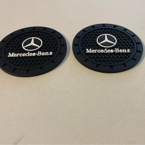 Mercedes Benz cup Coasters in black. Set of 2 NWT - Picture 8 of 10